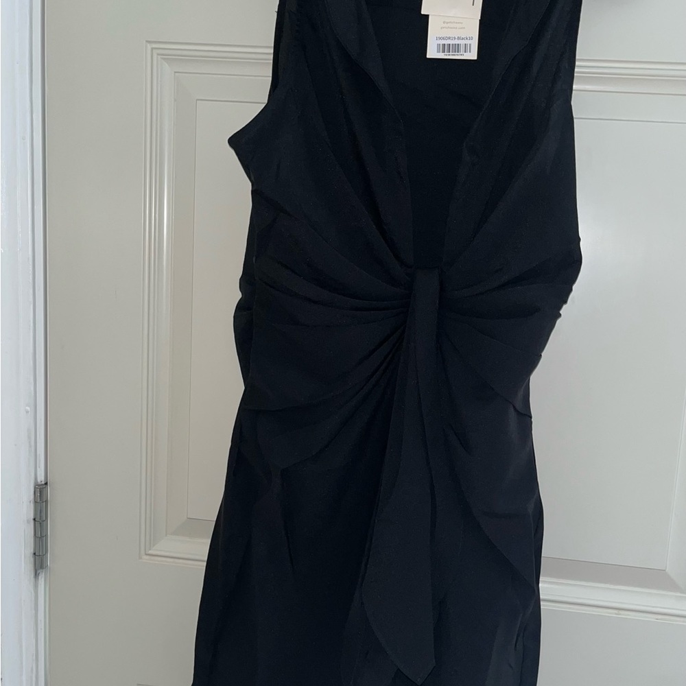 Choosy Black Knot-Front Mini Dress